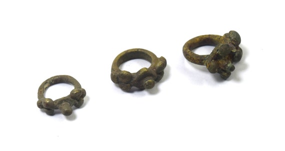 Lot of 3 Rare Antique Tribal Brass Made Rings - R… - image 3