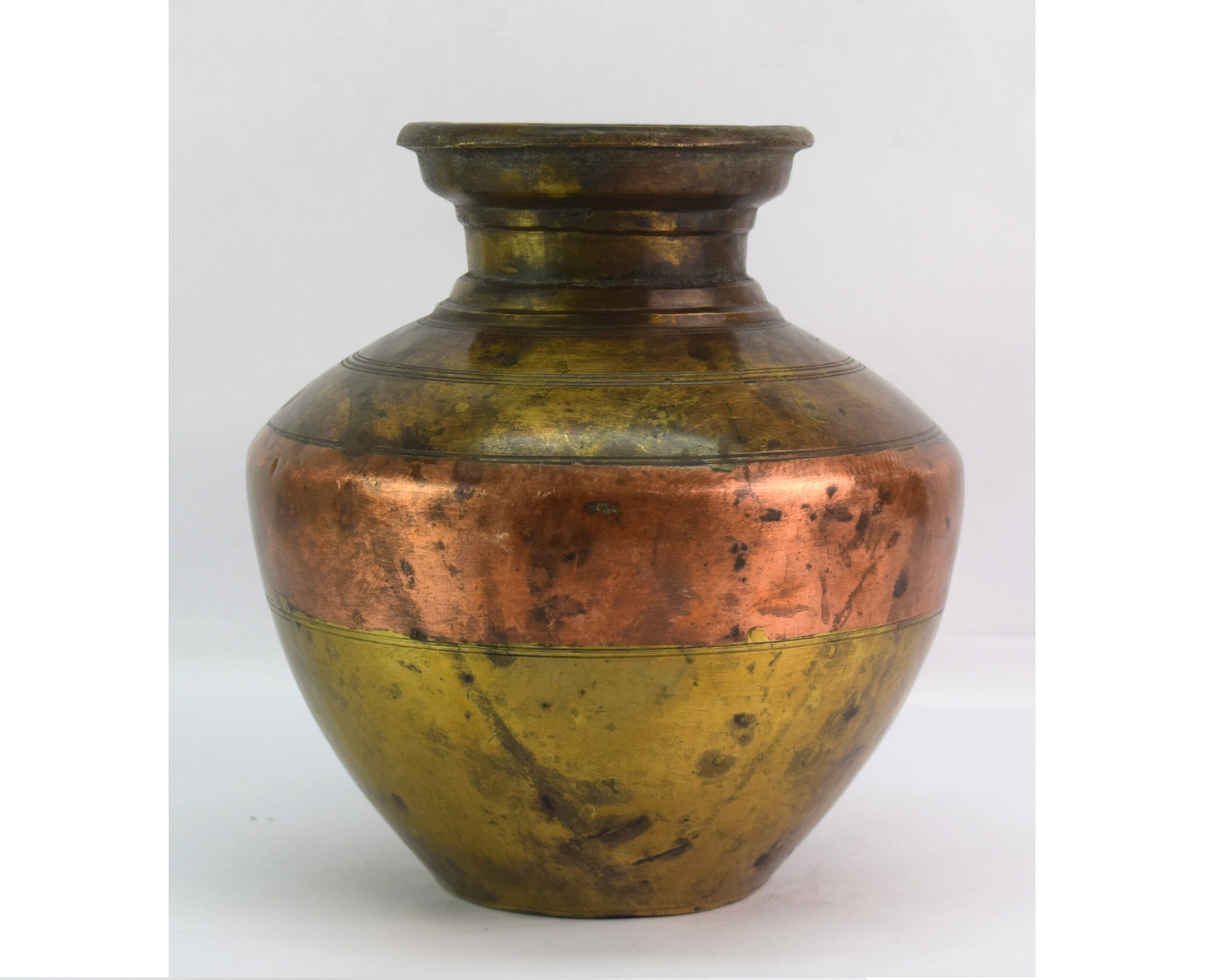 Indian Brass Lota with Chiseled and Incised Decoration