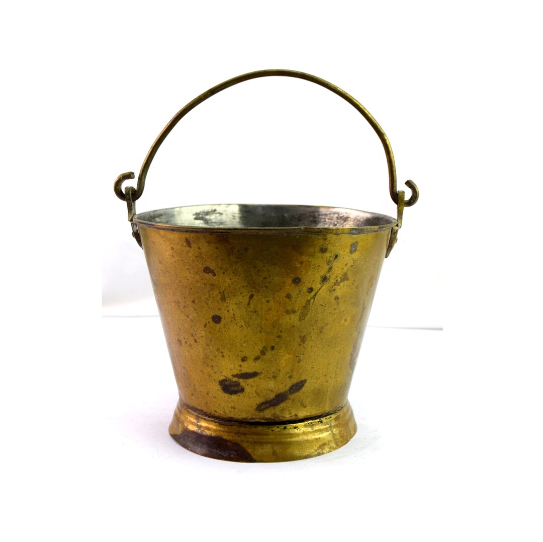 Brass Bucket Well Bucket Vintage Indian Kitchenware Brass Etsy