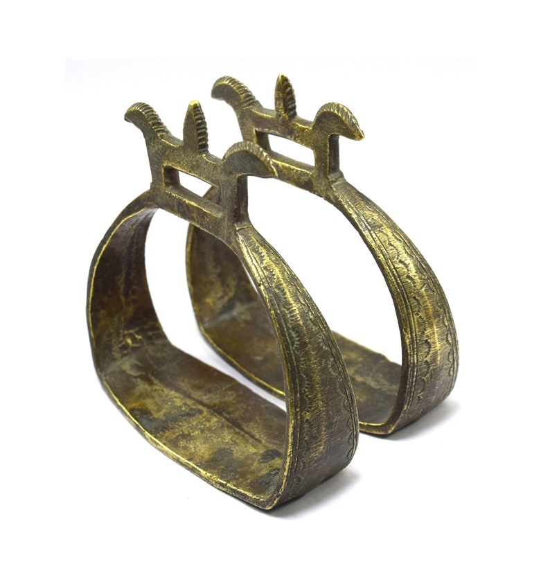 Horse Stirrup G42-181 Vntage Horse Stirrup Old Brass Horse Stirrup Unique Horse Stirrup Brass Vintage Collective Garden Outdoor Decor