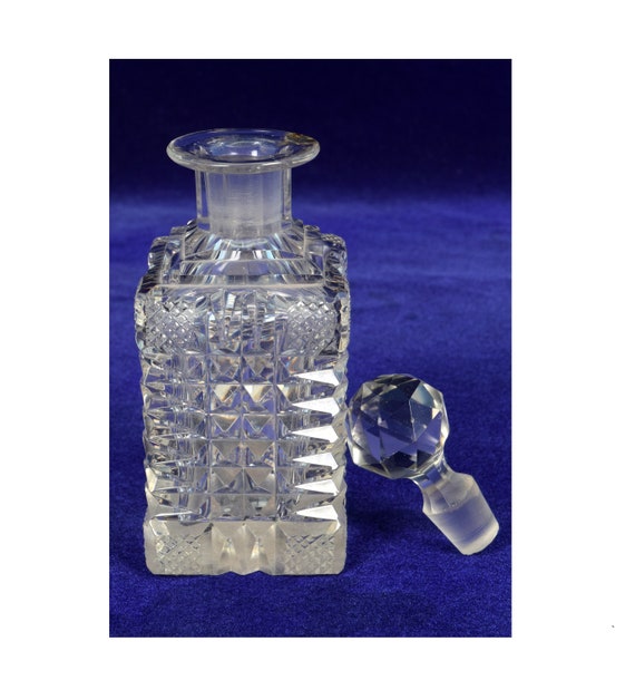 Cut Glass Collectible Perfume Bottle CUT GLASS LARGE PERFUME ATOMIZER BOTTLE