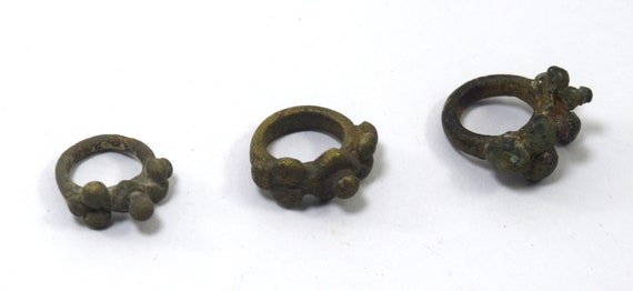 Lot of 3 Rare Antique Tribal Brass Made Rings - R… - image 6