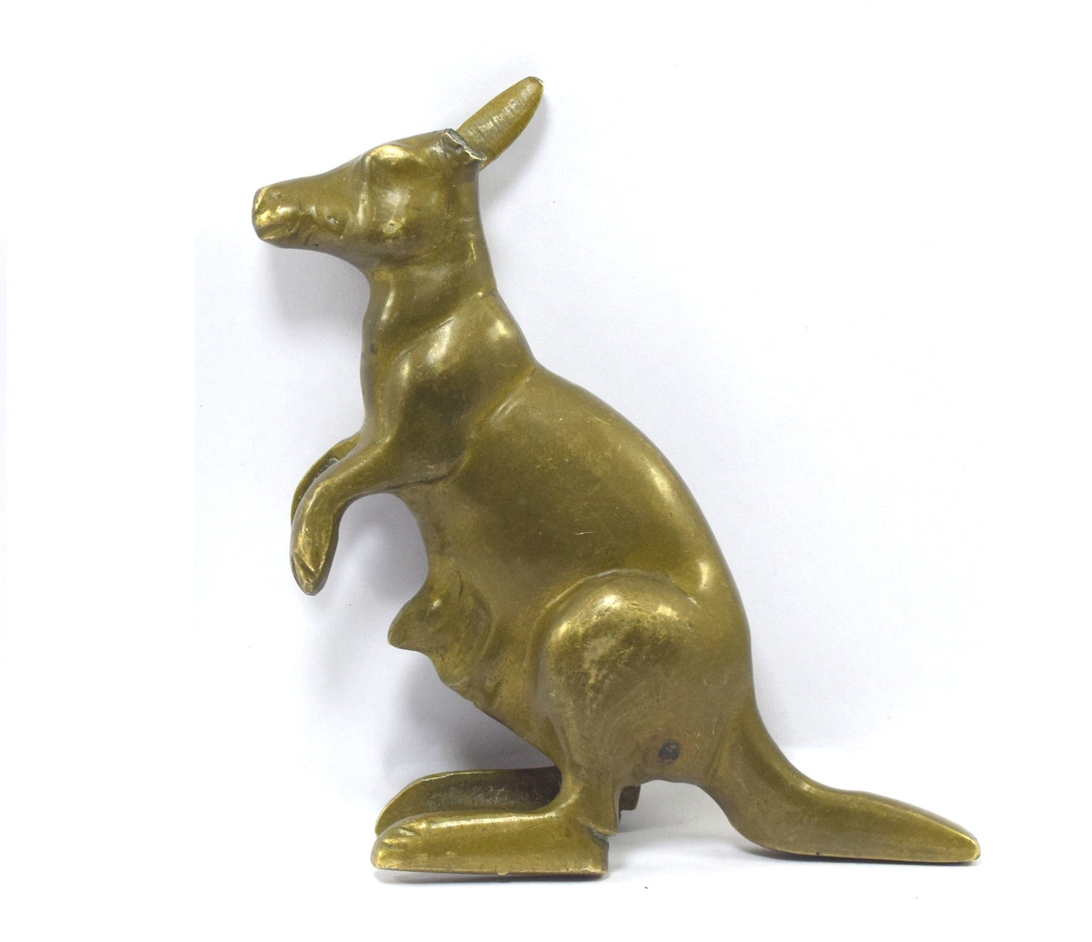 Mid Century Brass Kangaroo & Joey Figurine Stunning Piece Home Etsy