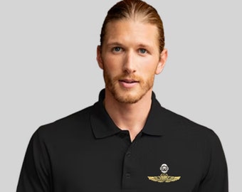 Russell Athletic Long Sleeve Polo Shirt 100% Polyester with Custom Embroidery your Logo Design and Text