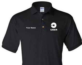 UBER Logo Printing on Several Colors Jerzees or Gildan Polo Shirt as shown