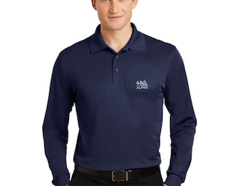 Russell Athletic Long Sleeve Polo Shirt 100% Polyester with Custom Embroidery your Logo Design and Text