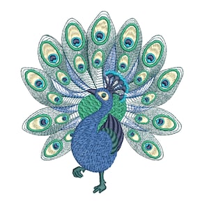 Peacock Embroidery Machine Design File, to Run your embroidery machine, all format Instant Download