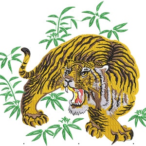 Tiger Embroidery Design: Large Format Machine Files (Instant Download)