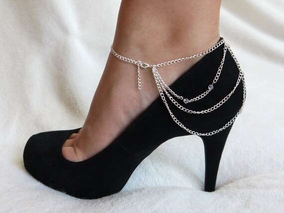 silver beaded heels
