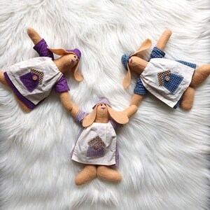 Vintage Tilda Bunny Rabbit Ornament: Handmade Nursery Decor