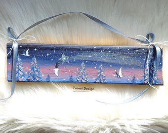 Whimsical Comet Painting on Reclaimed Wood: Farmhouse Wall Art