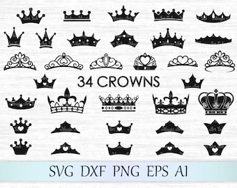 Crown svg file, Tiara svg, Crown vector, Crown cut, Princess crown svg, King crown svg, Crown clipart, Queen crown cricut, Crown silhouette