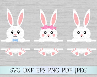 Split Bunny Svg Etsy