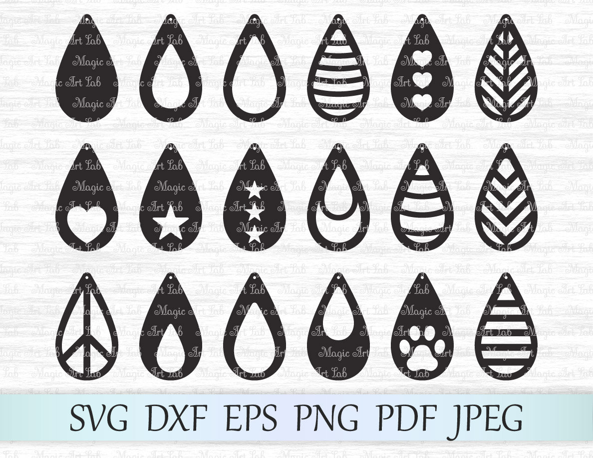 Download Earrings svg Tear drop earrings svg Earrings bundle svg | Etsy