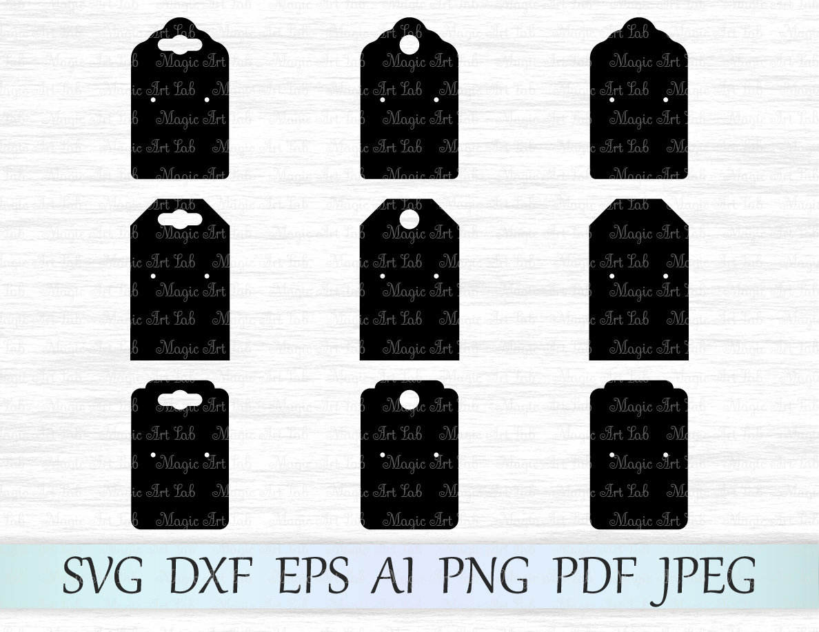 Download Earring display cards svg Earring cards template Earring ...