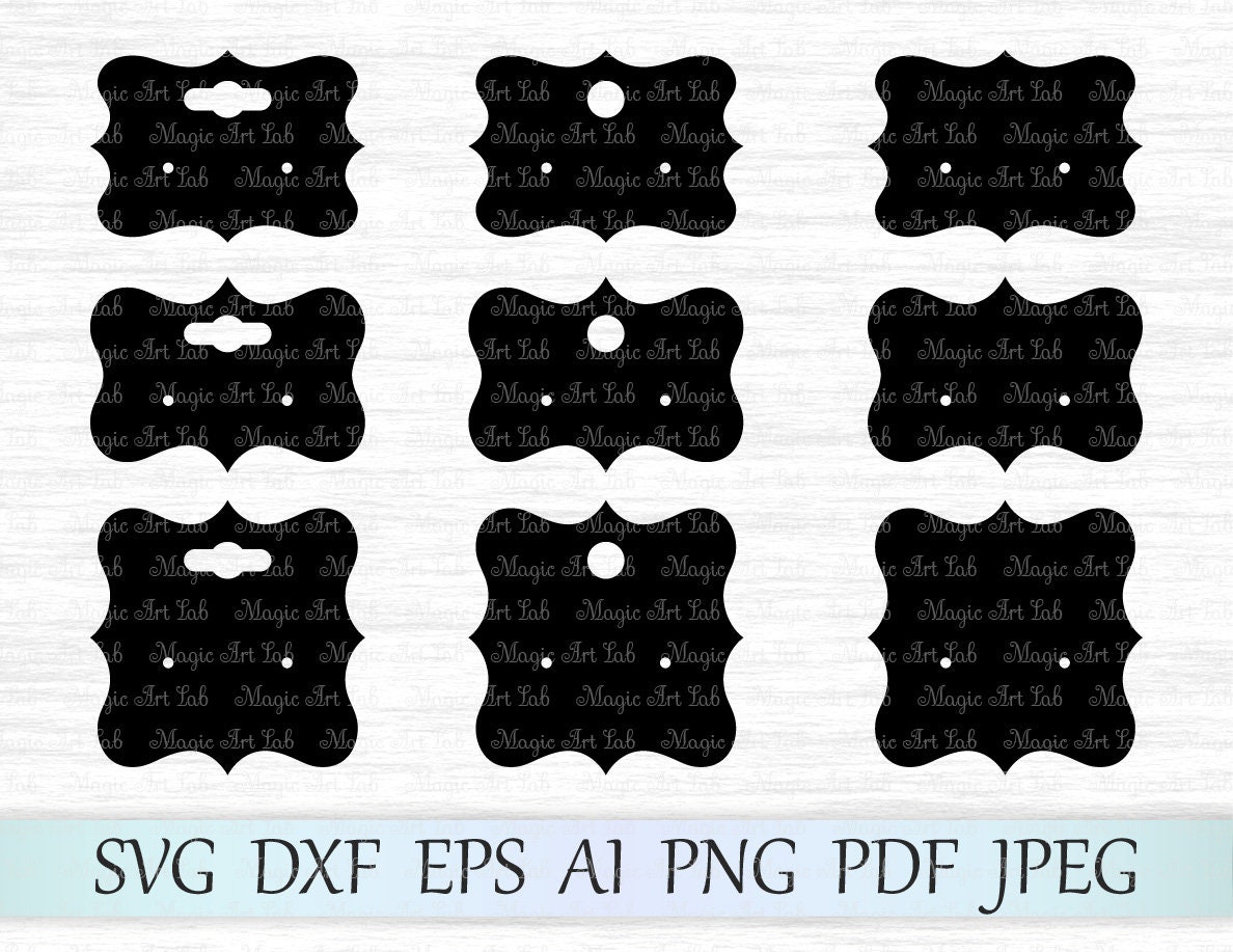 Download Earring display cards svg Earring cards template Earring ...