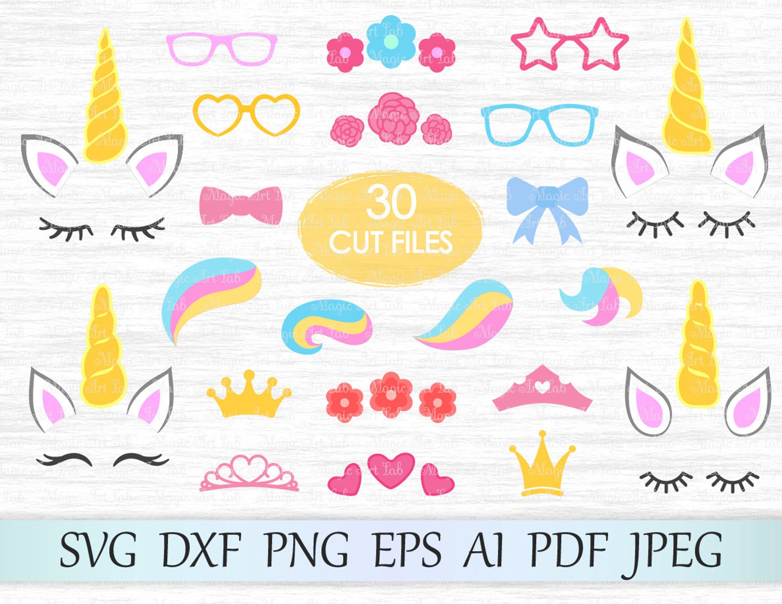 Download Unicorn kit svg Unicorn bundle svg Create your unicorn | Etsy