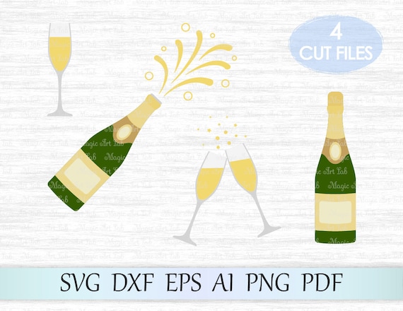 Champagne Bottle Svg Wedding Svg Wedding Decor Champagne Etsy