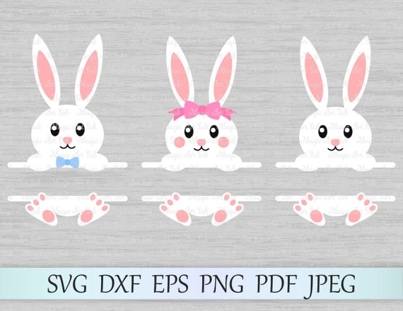 Download Bunny split monogram svg Easter bunny svg Bunny svg Easter | Etsy
