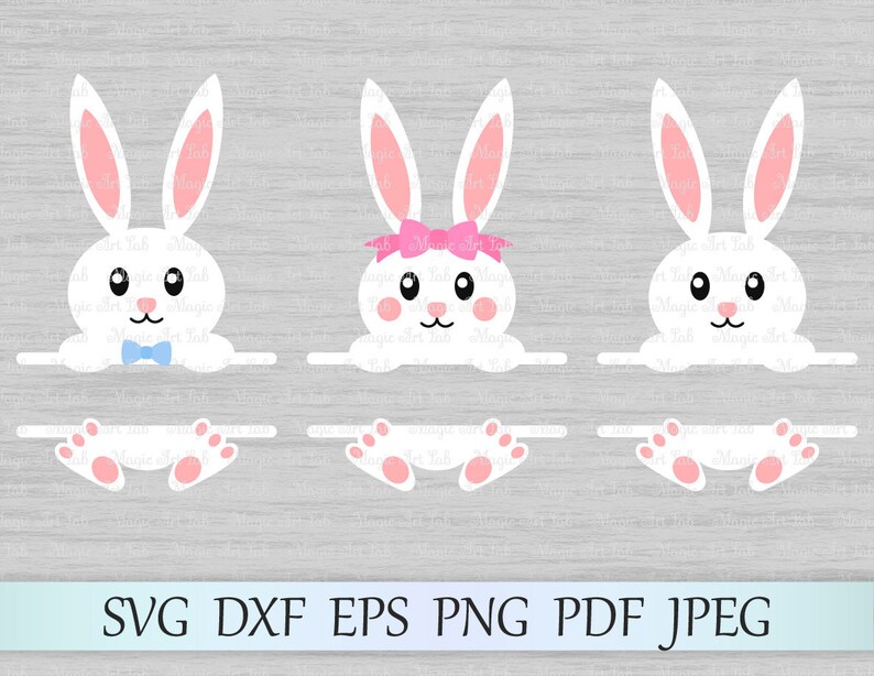 Download Bunny split monogram svg Easter bunny svg Bunny svg Easter | Etsy