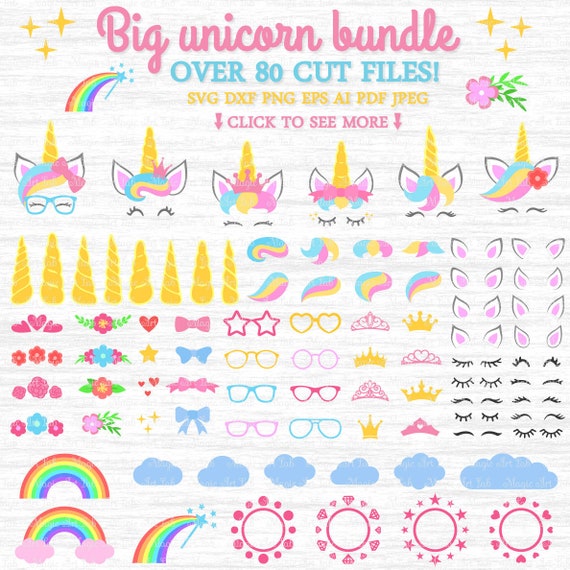Download Big unicorn bundle svg Big bundle svg Unicorn kit svg | Etsy