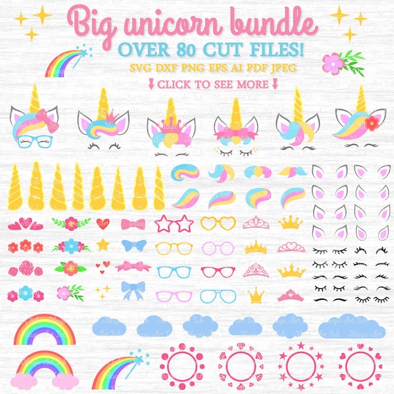 Download Big unicorn bundle svg Big bundle svg Unicorn kit svg | Etsy
