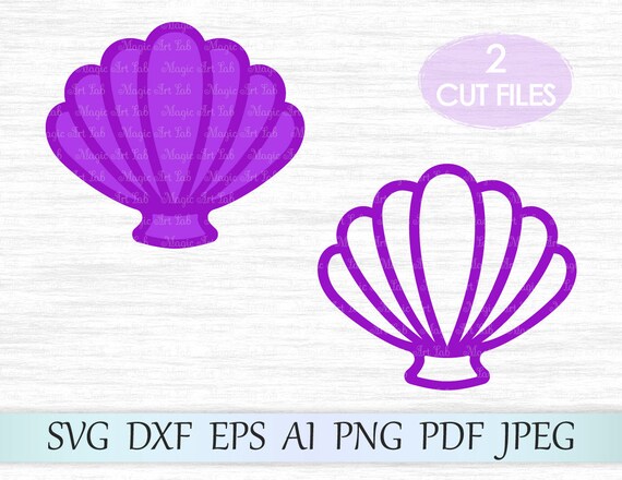 Shell Svg File Sea Shell Clipart Mermaid Shells Svg Mermaid Etsy