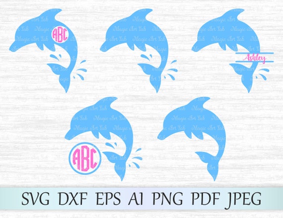 Dolphin Svg File Dolphin Monogram Whale Svg Dolphin Cricut Etsy