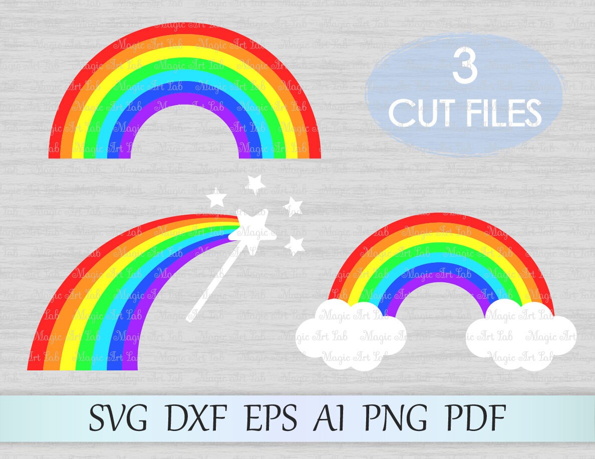 Download Rainbow svg Rainbow with clouds svg Rainbow cut file Magic ...