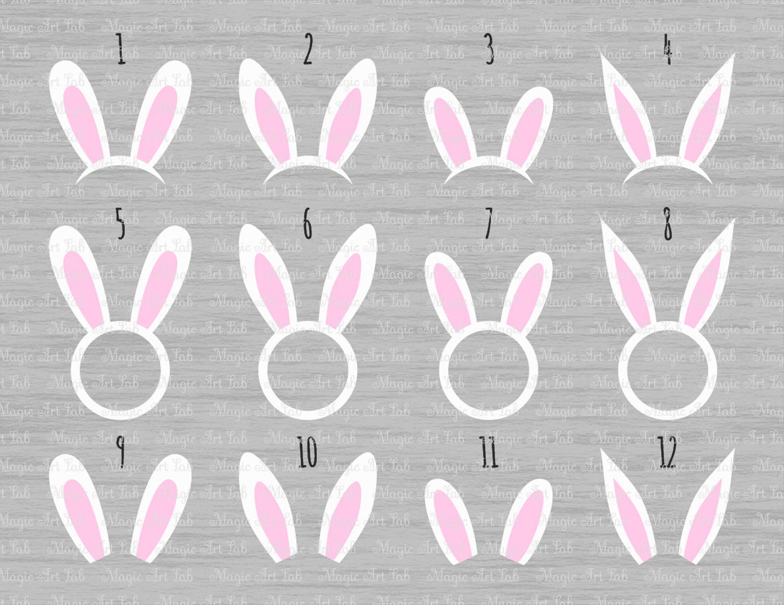 Bunny ears svg Bunny monogram svg Bunny svg Bunny headband | Etsy