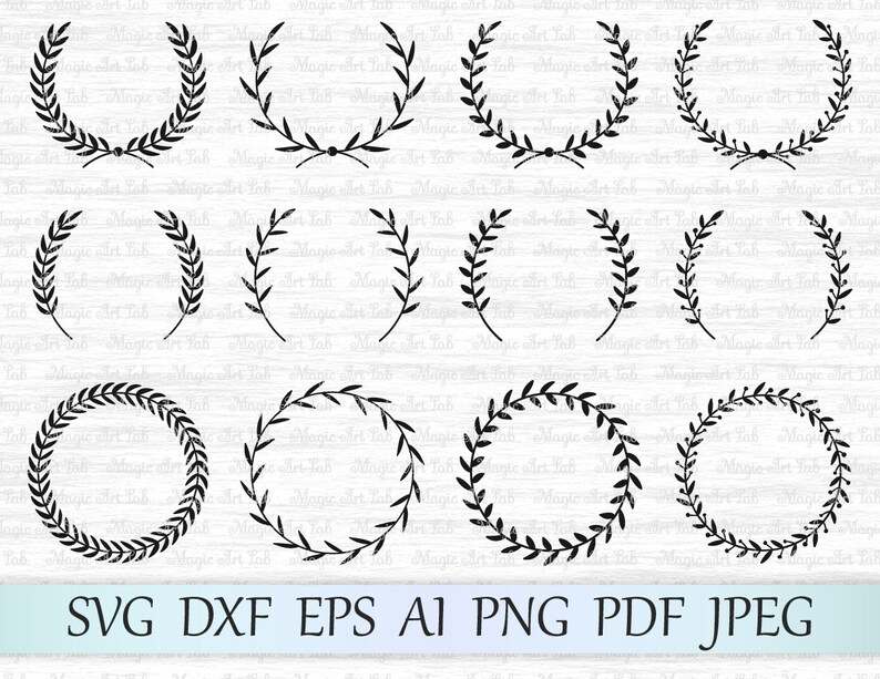 Download Laurel svg file Laurel wreath svg Laurel monogram frame | Etsy