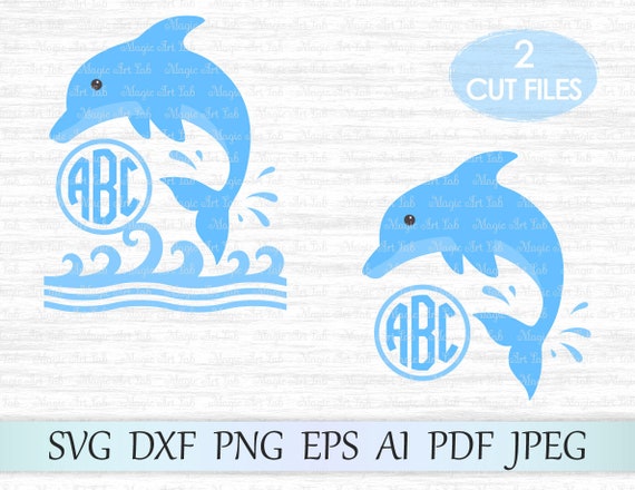 Download Dolphin Svg File Dolphin Monogram Sea Wave Svg File Whale Etsy