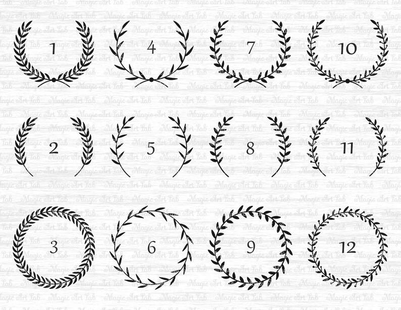 Laurel svg file Laurel wreath svg Laurel monogram frame | Etsy