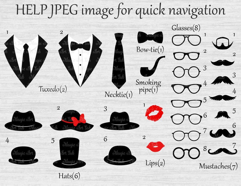 Photo booth props svg Photo booth svg file Costumes photo Etsy