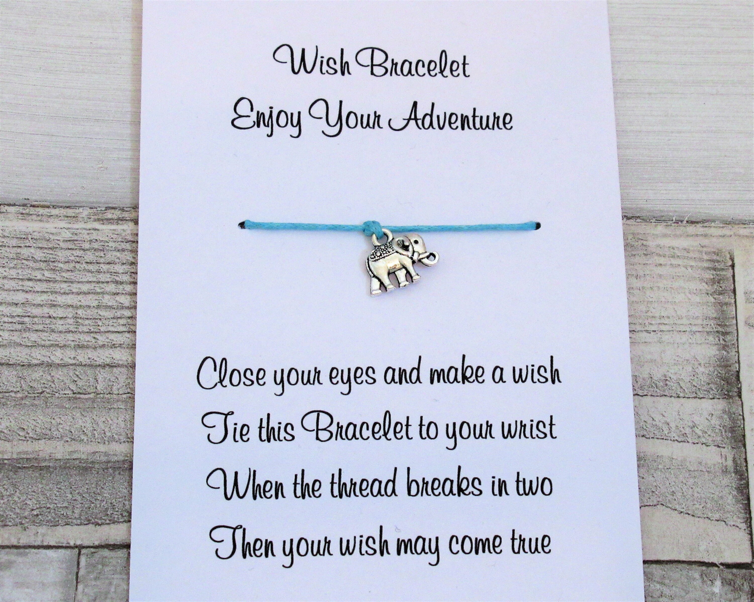 Enjoy your adventure wish bracelet elephant bracelet elephant