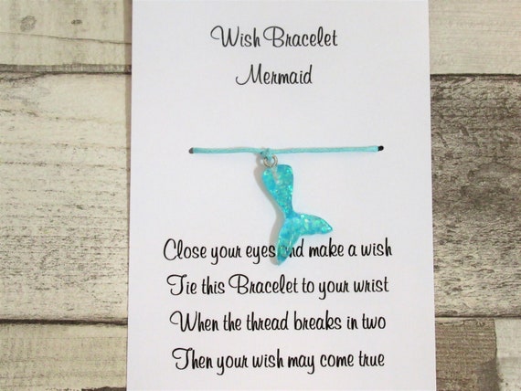 Mermaid Wish Bracelet Friendship Gift Card Spirit Symbolism Totem Mermaid Card