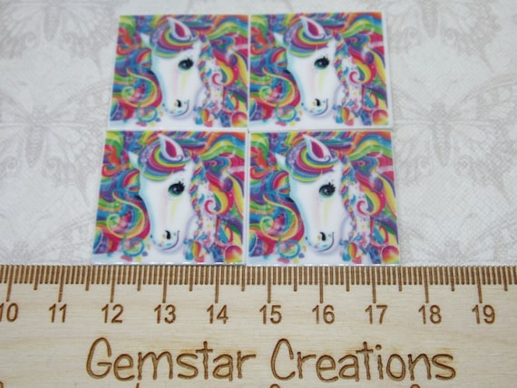 Unicorn Resin FlatBack x4 Cabochon Decoden Kawaii Craft Embellishment Scrapbook