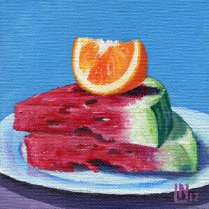 Summer Fruit 5x5 Acrylic Painting