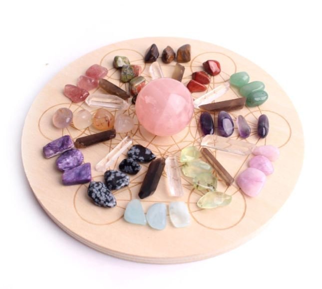 Grille de Cristal Boule Quartz Rose