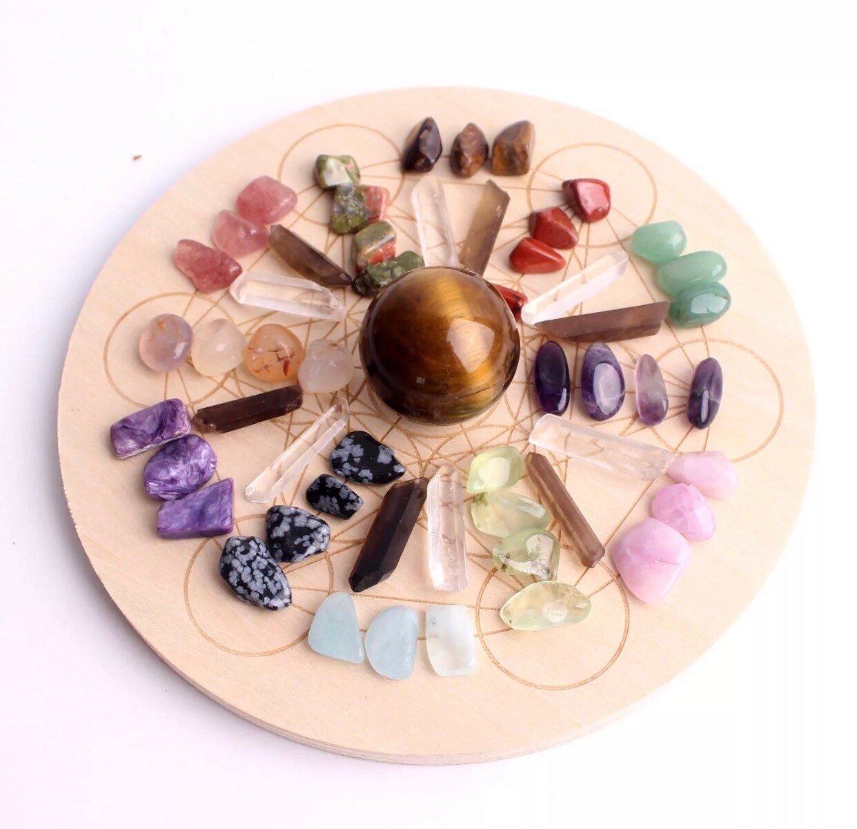 Grille de Cristal Boule Oeil Tigre