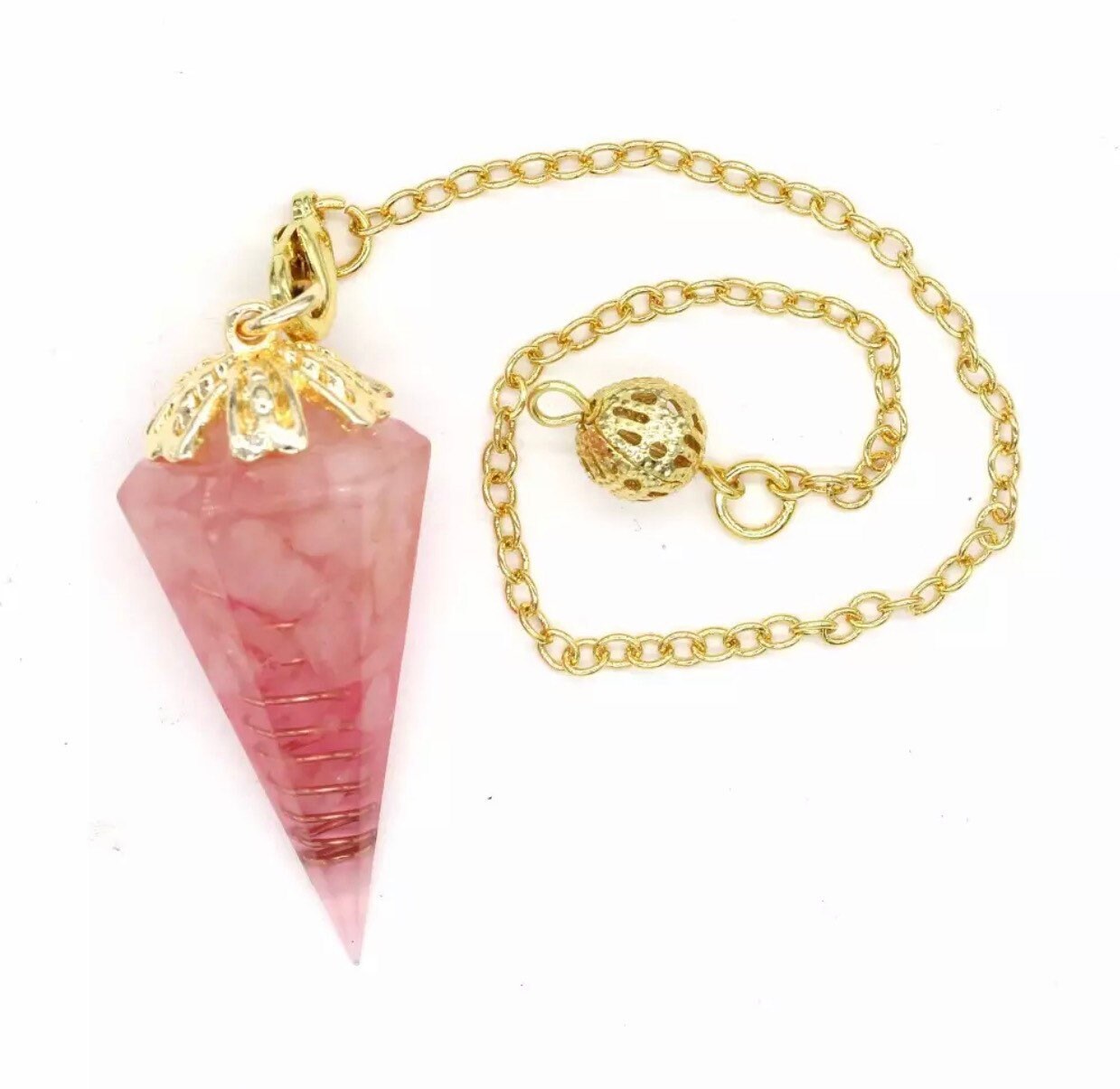 Pendule Divinatoire Quartz Rose