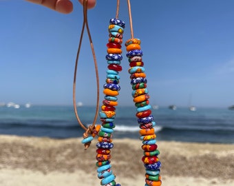 Collier de perles africaines de commerce multicolores à nouer pour hommes, femmes et enfants Chamane