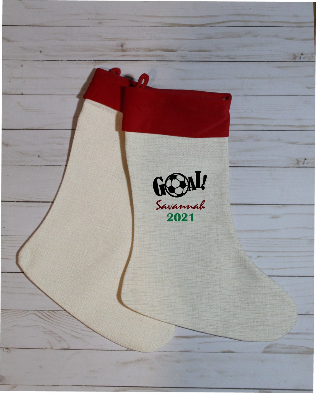 Soccer Christmas Stocking Personalized Christmas Stocking Etsy