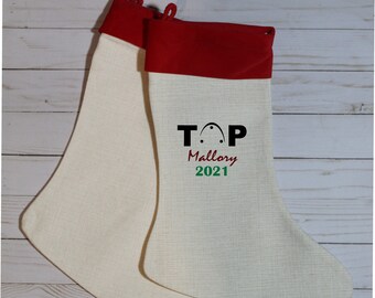 Tap Christmas Stocking - Personalized Christmas Stocking - Tap Stocking- Christmas Gift Bag - Tap Stocking Girls - I Love Tap