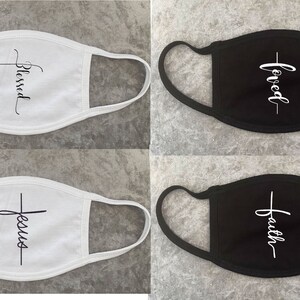 Faith Face Covering - Jesus Mask - Cross Face Covering - 3Ply Mask - Blessed mask - Loved Mask