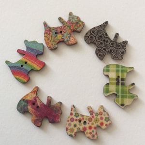 Scotty Dog Buttons/Doggy  Buttons/Pet Dog Buttons/Craft Doggy sewing buttons/Craft Embellishment/Sewing Buttons/Scrapbooking/Card making