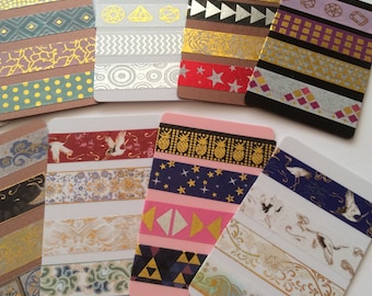 Washi Tape Sample,Geometric Washi,Japanese Washi Tape,Scrapbooking Tape,Waves Washi Tape,Decorative Tape,Scrapbook Supply,Foil Washi Tape