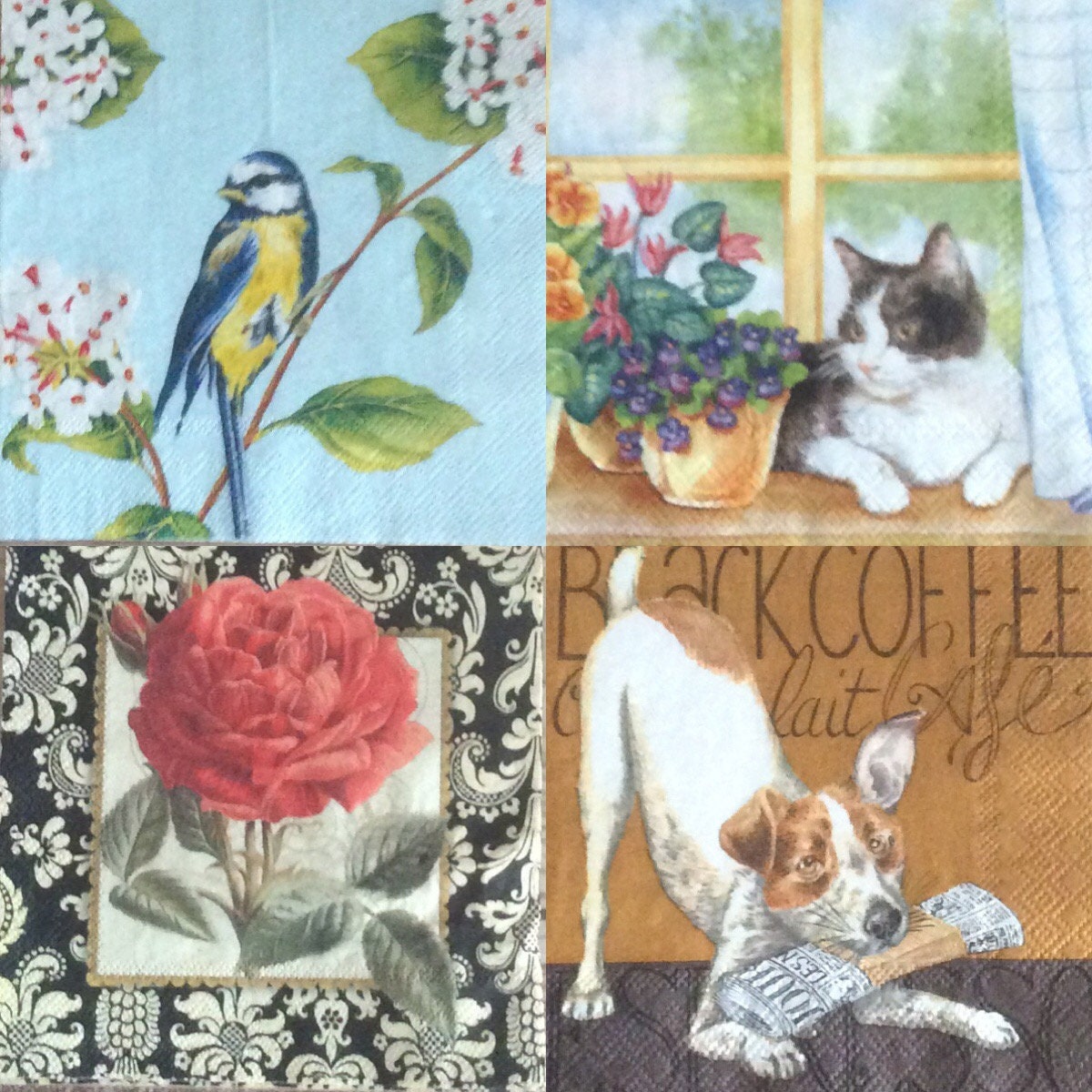 Paper, Party & Kids 4 x Animal Skin Paper Napkins for Decoupage 33cm