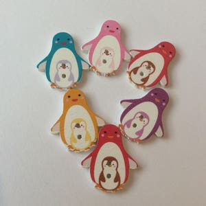 Bottoni pinguino/Bottoni pinguino colorati/Bottoni pinguino/Bottoni da cucito artigianali/Abbellimenti artigianali/Bottoni da cucito/Scrapbooking/Creazione di biglietti