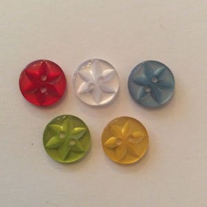 5 Colouful Flower Hars Knoppen / Floral Button / Flower Button / Craft naaiknoppen / Craft Verfraaiing / Naaiknoppen / Scrapbooking / Kaart maken